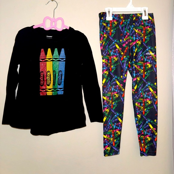 Crayola, girls matching leggings set, size 6X - Picture 1 of 4